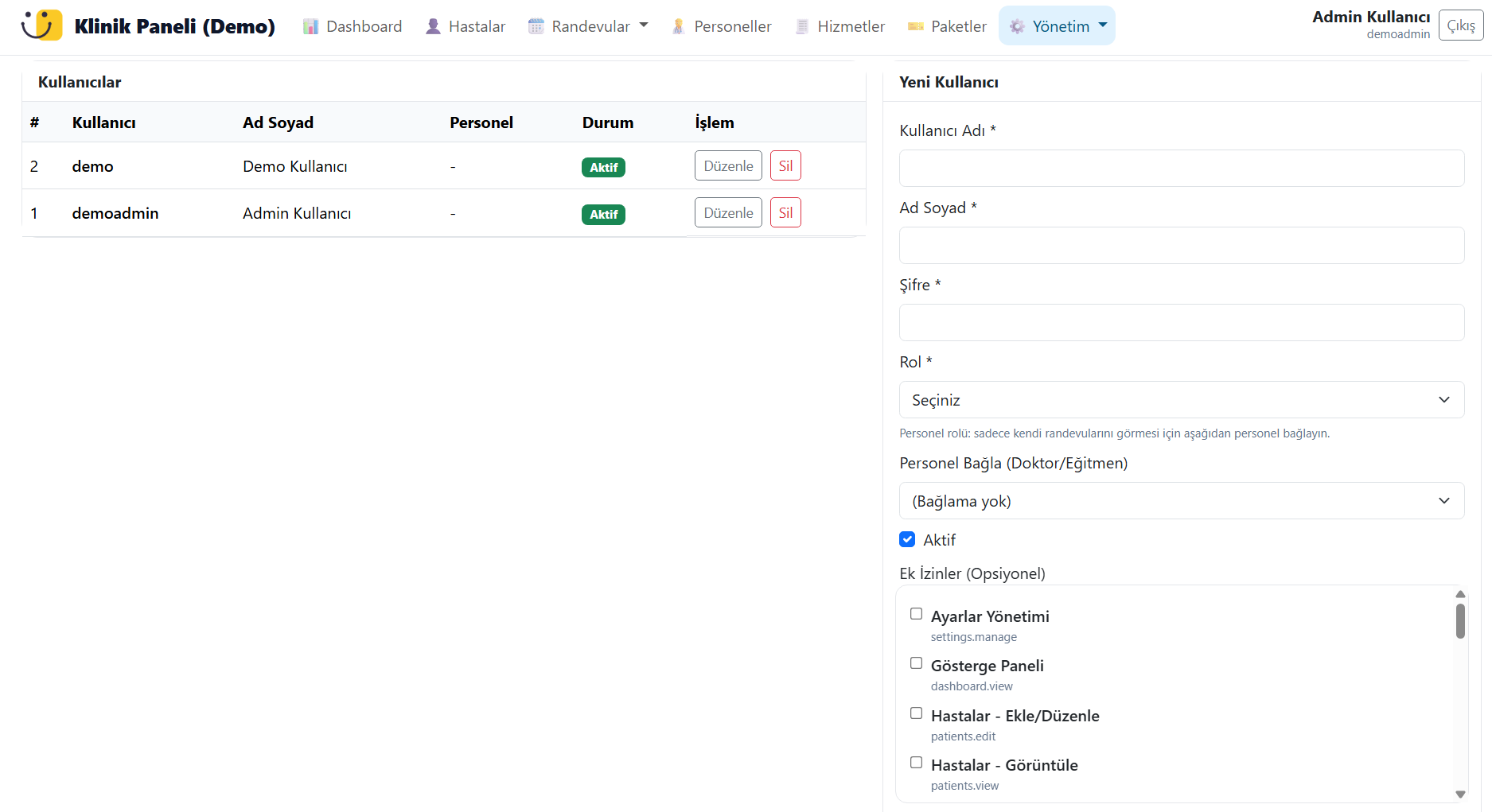 Kullanıcı Yetkilendirme